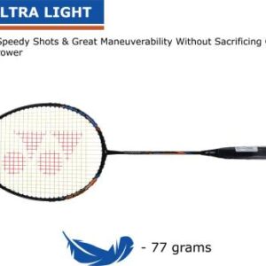 Yonex Nanoray Light 18i Black Strung badminton racket pack of 1 set of weight 77g